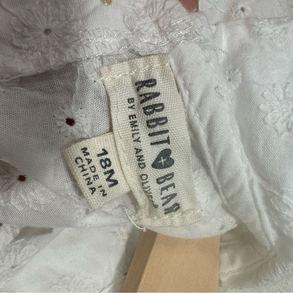 Rabbit and bear eyelet lace pester pan collared girls top - Picture 6 of 9